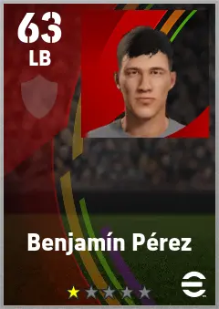 Benjamin Perez eFootball 2026 player card — 63 OVR LB