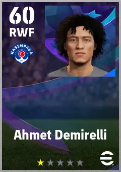 Ahmet Demirelli eFootball 2026 player card — 60 OVR RWF
