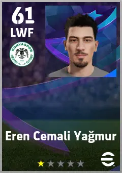Eren Cemali Yagmur eFootball 2026 player card — 61 OVR LWF
