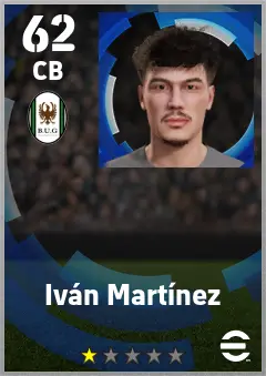 Ivan Martinez eFootball 2026 player card — 62 OVR CB