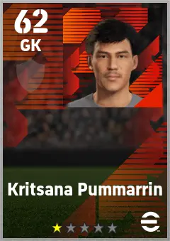 Kritsana Pummarrin eFootball 2026 player card — 62 OVR GK