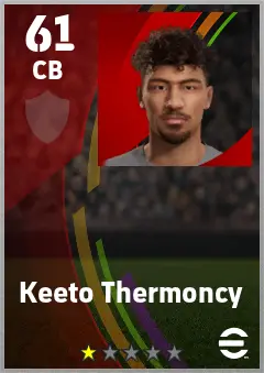 Keeto Thermoncy eFootball 2026 player card — 61 OVR CB
