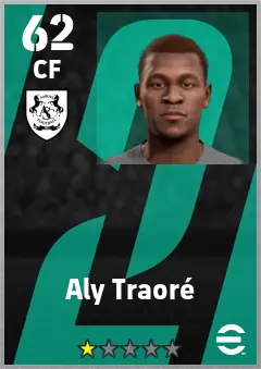 Aly Traore eFootball 2026 player card — 62 OVR CF