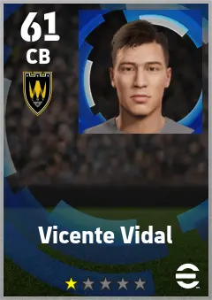 Vicente Vidal eFootball 2026 player card — 61 OVR CB