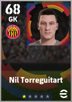 Nil Torreguitart eFootball 2026 player card — 68 OVR GK