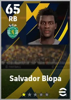 Salvador Blopa eFootball 2026 player card — 65 OVR RB