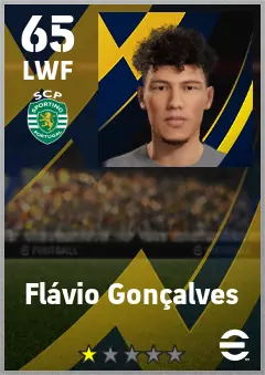 Flavio Goncalves eFootball 2026 player card — 65 OVR LWF
