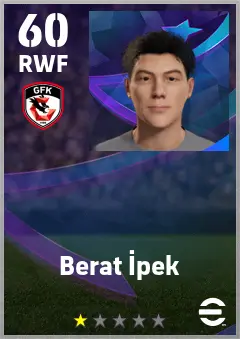 Berat Ipek eFootball 2026 player card — 60 OVR RWF