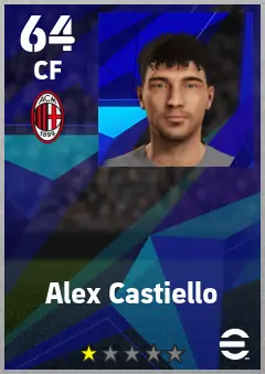 Alex Castiello eFootball 2026 player card — 64 OVR CF