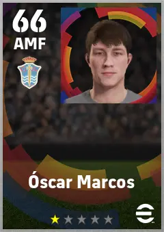 Oscar Marcos eFootball 2026 player card — 66 OVR AMF