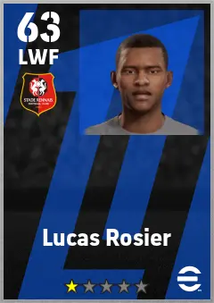 Lucas Rosier eFootball 2026 player card — 63 OVR LWF