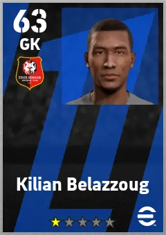 Kilian Belazzoug eFootball 2026 player card — 63 OVR GK