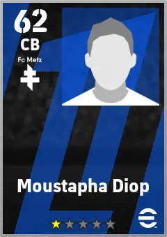 Moustapha Diop eFootball 2026 player card — 62 OVR CB