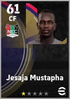 Jesaja Mustapha eFootball 2026 player card — 61 OVR CF