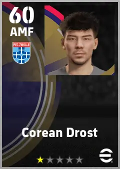 Corean Drost eFootball 2026 player card — 60 OVR AMF