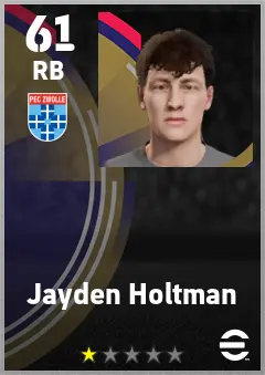 Jayden Holtman eFootball 2026 player card — 61 OVR RB
