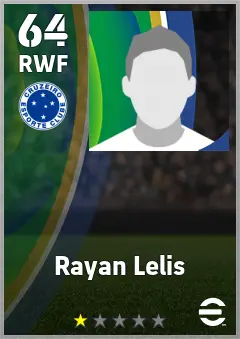 Rayan Lelis eFootball 2026 player card — 64 OVR RWF