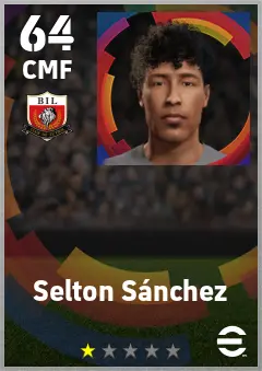 Selton Sanchez eFootball 2026 player card — 64 OVR CMF