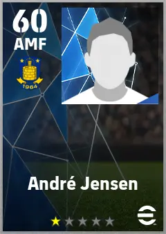 Andre Jensen eFootball 2026 player card — 60 OVR AMF