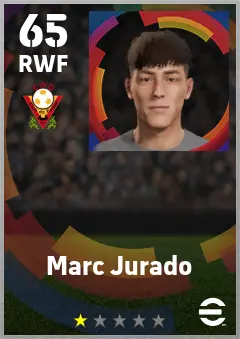 Marc Jurado eFootball 2026 player card — 65 OVR RWF