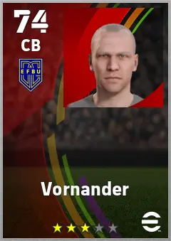 Vornander eFootball 2026 player card — 74 OVR CB