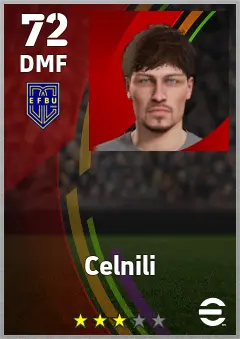 Celnili eFootball 2026 player card — 72 OVR DMF
