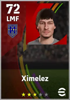 Ximelez eFootball 2026 player card — 72 OVR LMF