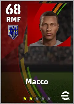 Macco eFootball 2026 player card — 68 OVR RMF