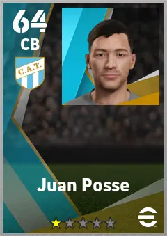 Juan Posse eFootball 2026 player card — 64 OVR CB