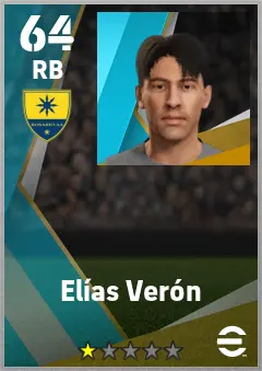 Elias Veron eFootball 2026 player card — 64 OVR RB