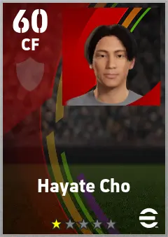 Hayate Cho eFootball 2026 player card — 60 OVR CF