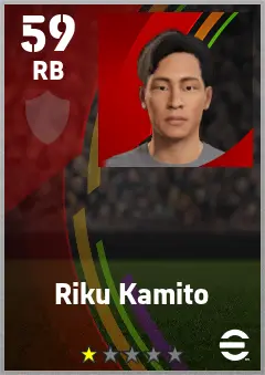 Riku Kamito eFootball 2026 player card — 59 OVR RB