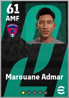 Marouane Admar eFootball 2026 player card — 61 OVR AMF