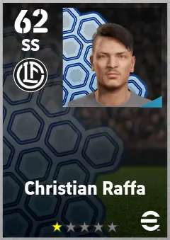 Christian Raffa eFootball 2026 player card — 62 OVR SS