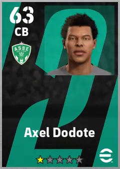 Axel Dodote eFootball 2026 player card — 63 OVR CB