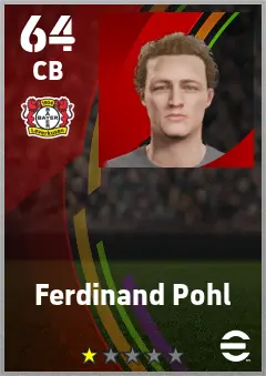 Ferdinand Pohl eFootball 2026 player card — 64 OVR CB