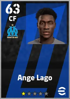 Ange Lago eFootball 2026 player card — 63 OVR CF