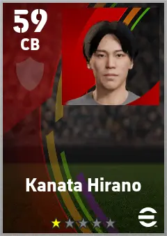 Kanata Hirano eFootball 2026 player card — 59 OVR CB