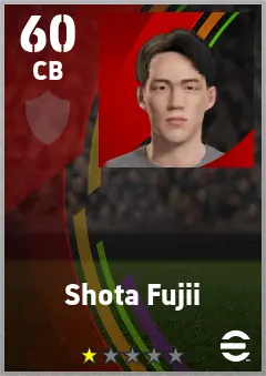 Shota Fujii eFootball 2026 player card — 60 OVR CB