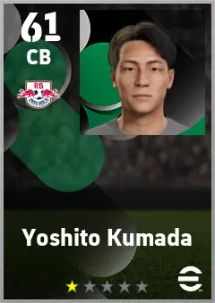 Yoshito Kumada eFootball 2026 player card — 61 OVR CB