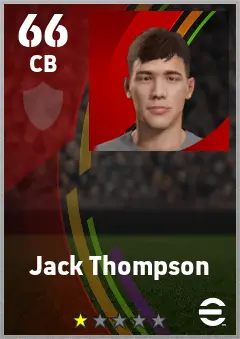Jack Thompson eFootball 2026 player card — 66 OVR CB