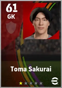 Toma Sakurai eFootball 2026 player card — 61 OVR GK