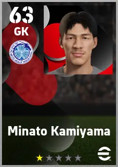 Minato Kamiyama eFootball 2026 player card — 63 OVR GK