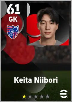 Keita Niibori eFootball 2026 player card — 61 OVR GK