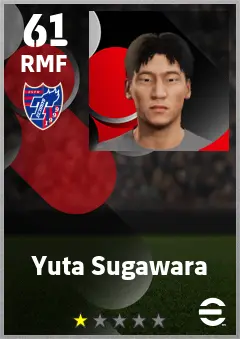 Yuta Sugawara eFootball 2026 player card — 61 OVR RMF