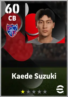 Kaede Suzuki eFootball 2026 player card — 60 OVR CB