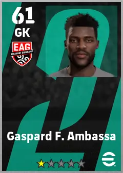 Gaspard F. Ambassa eFootball 2026 player card — 61 OVR GK