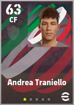 Andrea Traniello eFootball 2026 player card — 63 OVR CF