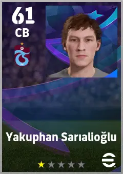 Yakuphan Sarialioglu eFootball 2026 player card — 61 OVR CB