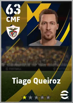 Tiago Queiroz eFootball 2026 player card — 63 OVR CMF